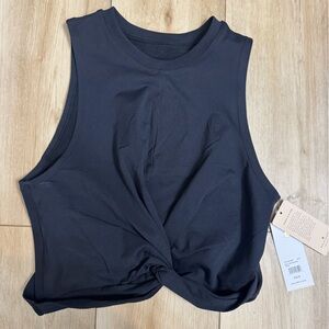 Spiritual gangster Black Sleeveless Twist Top